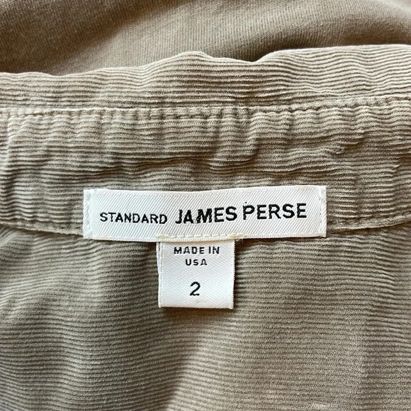 James Perse brown/tan corduroy button down shirt size 2 - Picture 5 of 7